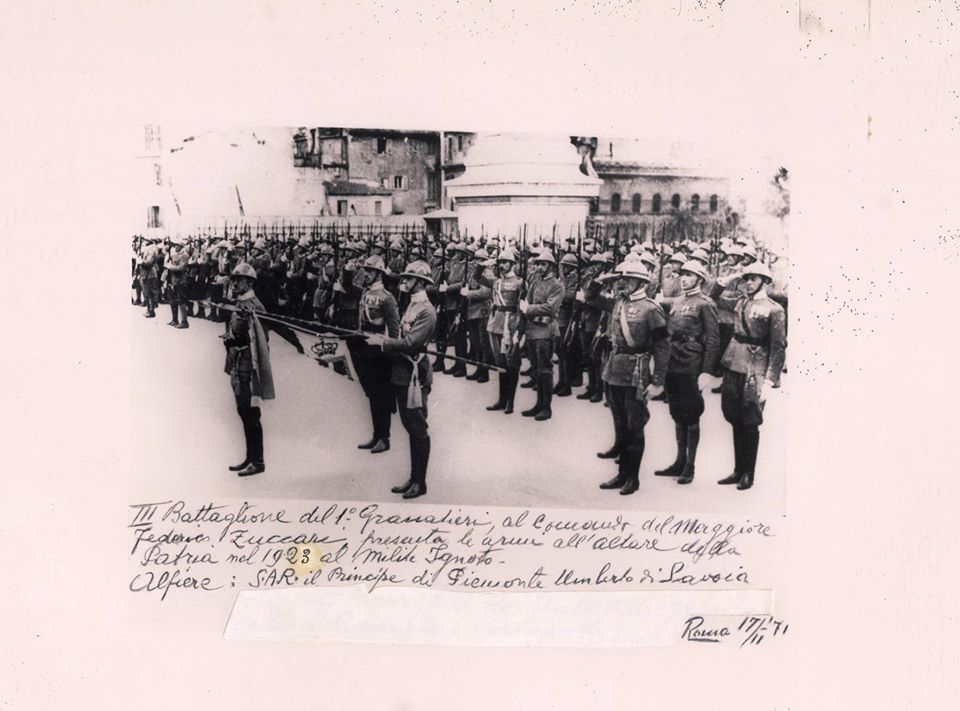 S.A.R. il Principe Umberto Alfiere Bandiera 2° Reggimento Granatieri di Sardegna- Milite Ignoto 1923