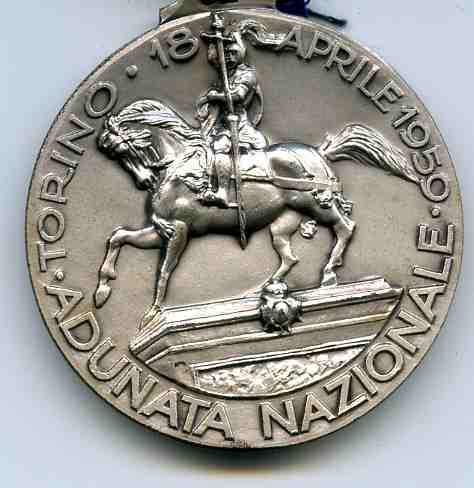 Medaglia argento (retro) del nono raduno dei Granatieri di Sardegna 17-18 apr. 1959 - Torino