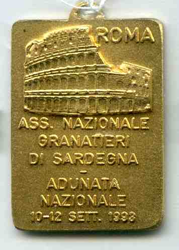  Medaglia (retro) del venticinquesimo raduno dei Granatieri di Sardegna 11- 12 set. 1993 - Roma 
