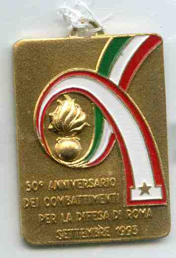  Medaglia (fronte) del venticinquesimo raduno dei Granatieri di Sardegna 11- 12 set. 1993 - Roma 