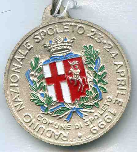  Medaglia (retro) del ventisettesimo raduno dei Granatieri di Sardegna 23 -24 apr. 1999 - Spoleto 